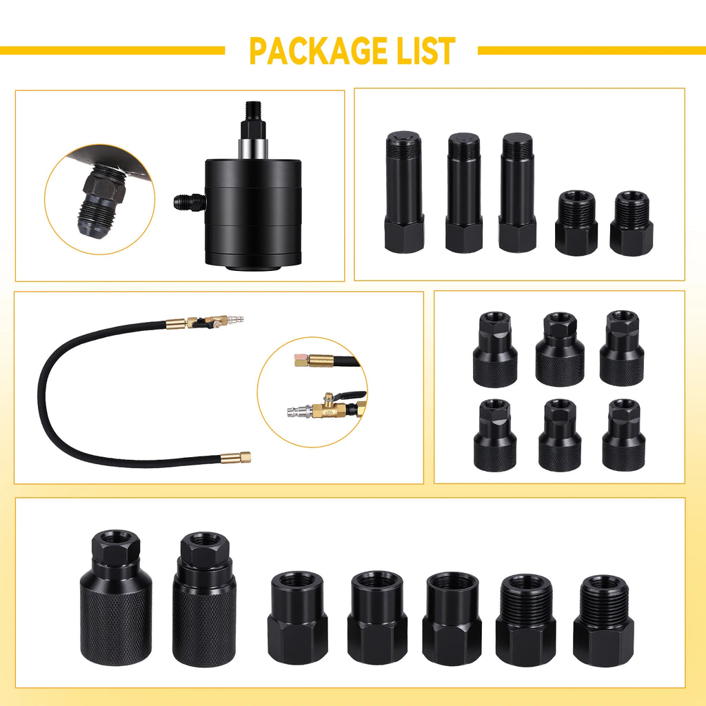 Kit d'Extracteurs d'Injecteurs Pneumatiques Podofo 21 Pièces — Bosch, Delphi, Denso, Siemens