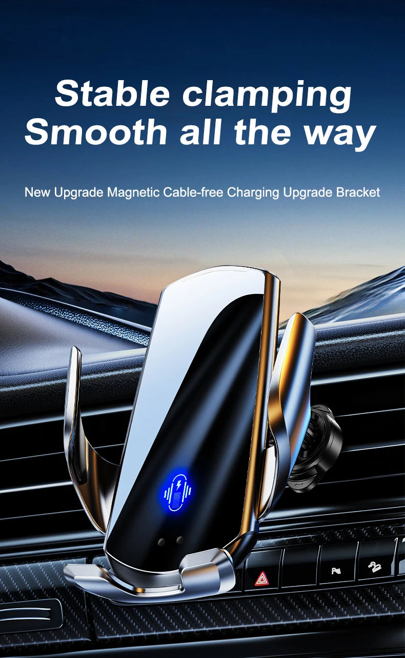 Chargeur Voiture Sans Fil 15W - Support Téléphone Grille d'Aération