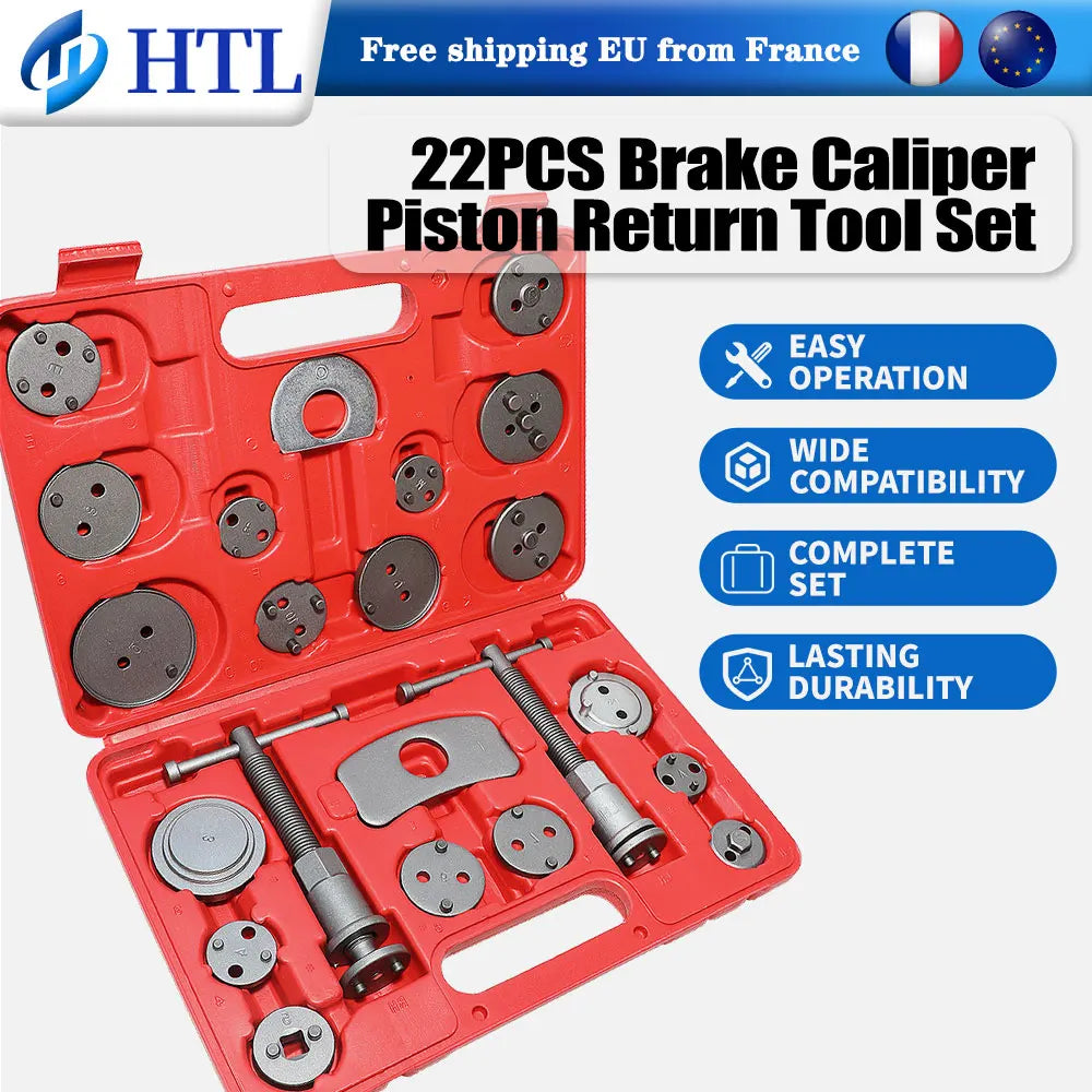 Kit 22 Pièces Compresseur de Piston d'Étrier de Frein + 18 Adaptateurs