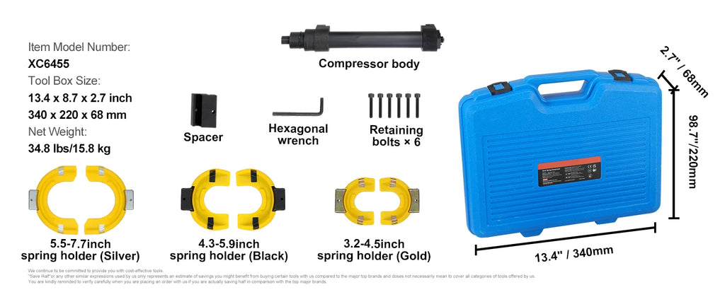 Kit Compresseur de Ressorts d'Amortisseurs