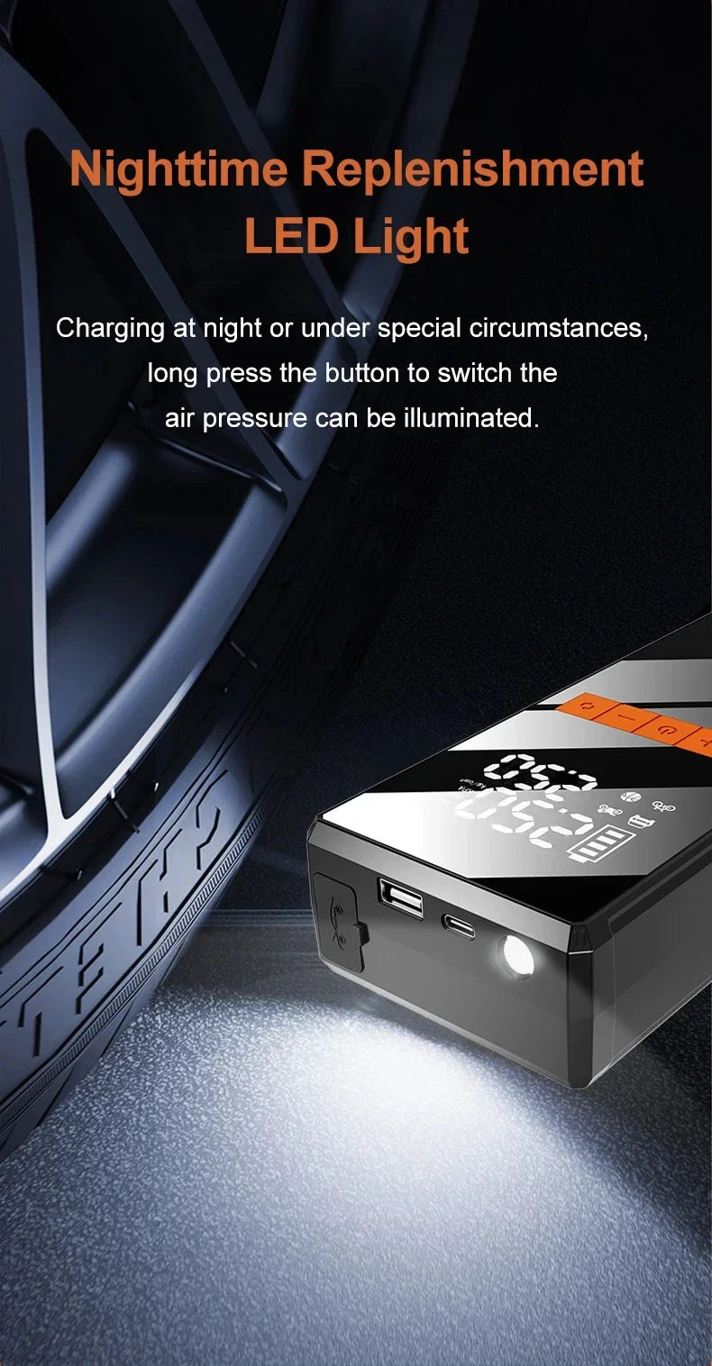 Booster de Batterie EAFC 1200A + Compresseur d'Air 2-en-1 Portable