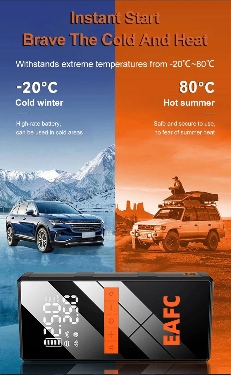 Booster de Batterie EAFC 1200A + Compresseur d'Air 2-en-1 Portable