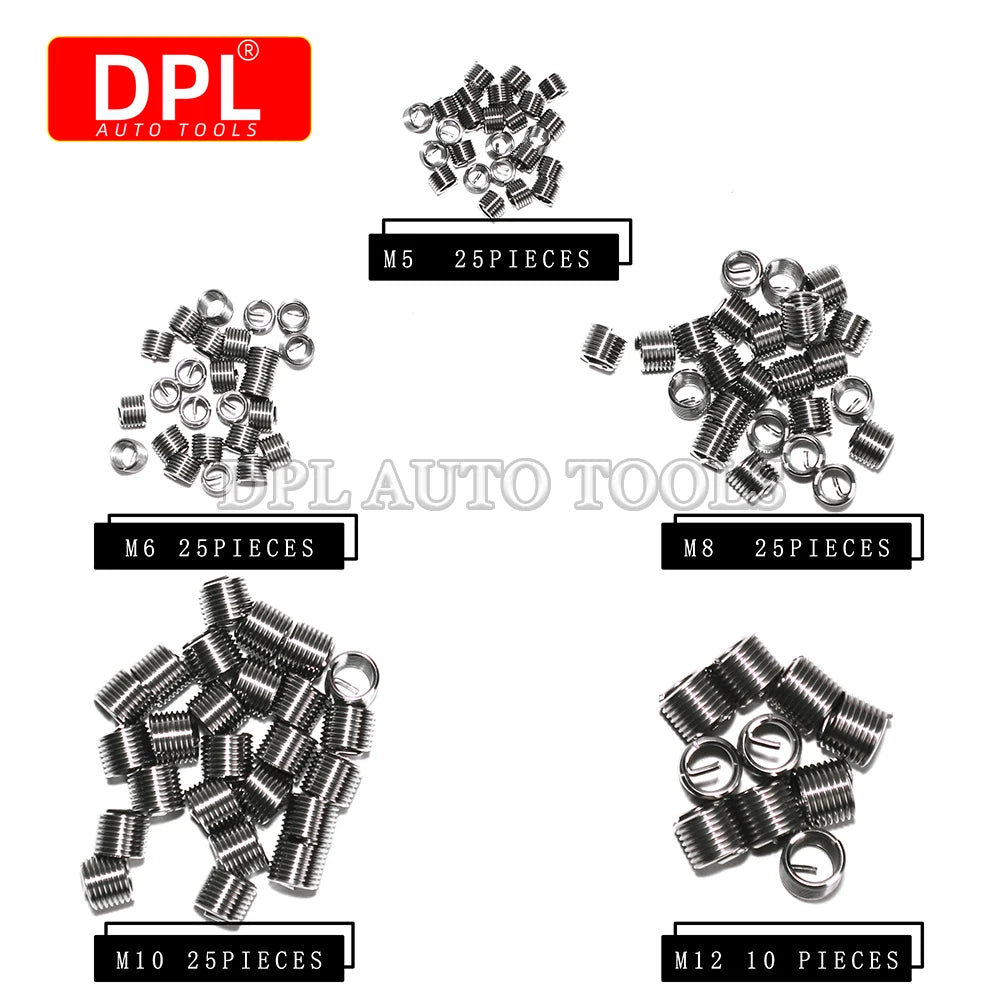 Kit de Réparation de Filetage Helicoil 131 Pièces — M5, M6, M8, M10, M12